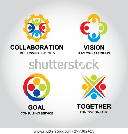 17 set team work badge label stock vector royalty free 299382413