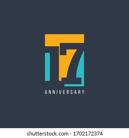 17 Th Anniversary Celebration Vector Template Design Illustration