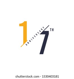 17 Th anniversary design. Vector illustration
