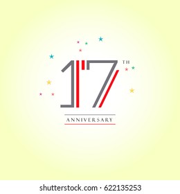 17 th anniversary logo design vector element