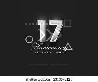 17 th anniversary number, modern elegant and simple.