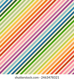 17 thin small diagonal geometric vintage muted rainbow colours and beige white stripes