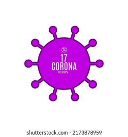 17% vector sign symbol in the form of virus illustration, corona outbreak diagnosis stamp, isolated on white background