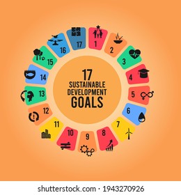 17 World Sustainable Development Goals. Global World Issues Conceptual Illustration