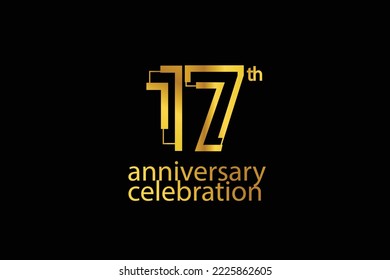 17 year anniversary celebration abstract style logotype. anniversary with purple, yellow, orange color isolated on white background, vector design for celebration vector