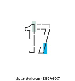 17 Year Anniversary Celebration Vector Template Design Illustration