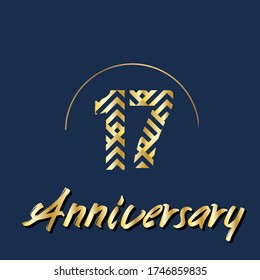 17 year anniversary celebration, vector design for celebrations, invitation cards and greeting cards