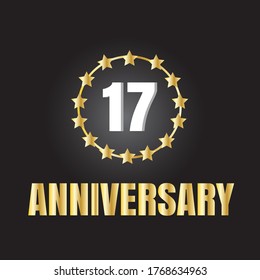 17 year anniversary celebration, vector design for celebrations, invitation cards and greeting cards