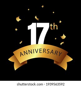 17 year anniversary celebration, vector design for celebrations, invitation cards and greeting cards