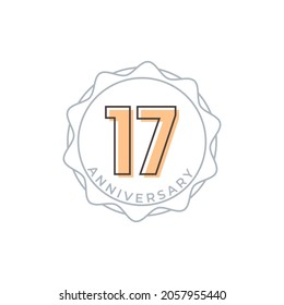 17 Aniversario de la Insignia Vector. Feliz Aniversario Saludo Celebra la Ilustración de Diseño de Plantilla