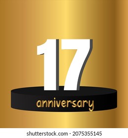 17 year anniversary celebration, vector design for celebrations, invitation cards and greeting cards