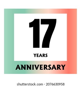 17 year anniversary celebration, vector design for celebrations, invitation cards and greeting cards