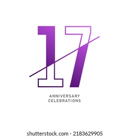 17 year anniversary design template. vector template illustration
