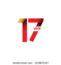 17 Year Anniversary Vector Template Design Illustration