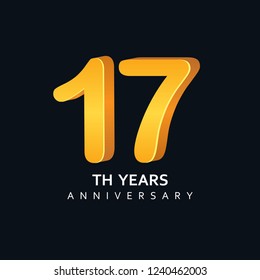 17 Year Anniversary Vector Template Design Illustration.