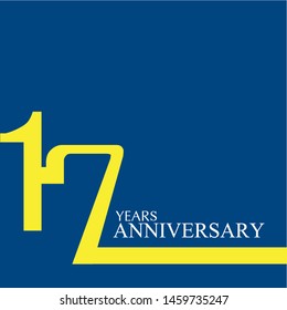 17 Year Anniversary Vector Template Design Illustration