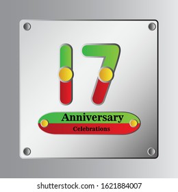 17 Year Anniversary Vector Template Design Illustration