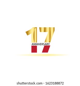 17 Year Anniversary Vector Template Design Illustration