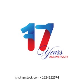 17 Year Anniversary Vector Template Design Illustration