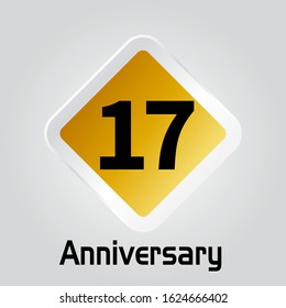 17 Year Anniversary Vector Template Design Illustration