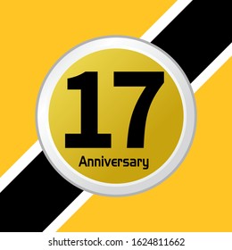 17 Year Anniversary Vector Template Design Illustration
