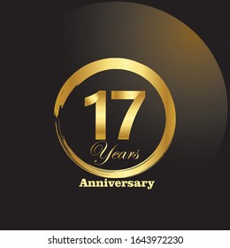 17 Year Anniversary Vector Template Design Illustration