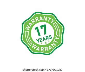 17 year warranty icon isolated on white background