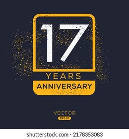 17 years anniversary celebration Design, Vector illustration.