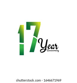 17 Years Anniversary Celebration Logo Vector Template Design Illustration