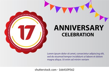 17 years anniversary celebration logo vector template design illustration