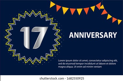 17 years anniversary celebration logo vector template design