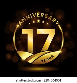 17 years anniversary, Anniversary celebration logo design. vector template illustration