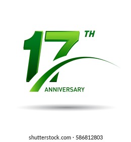 17 years anniversary. celebration logo design