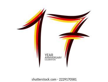 17 years anniversary celebration logotype colorful line vector, 17th birthday logo, 17 number design, Banner template, logo number elements for invitation card, poster, t-shirt. graphic design
