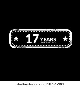 17 years anniversary celebration simple logo. 