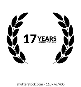 17 Years Anniversary Celebration Simple Logo. 