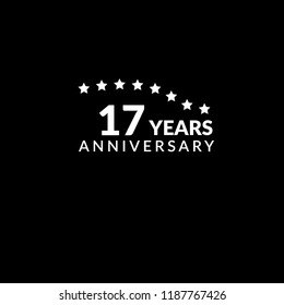17 years anniversary celebration simple logo. 
