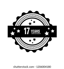 17 years anniversary celebration simple logo. vintage logo, 17 year sign, jubilee, greeting card