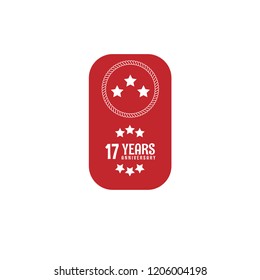 17 years anniversary celebration simple logo. vintage logo, 17 year sign, jubilee, greeting card