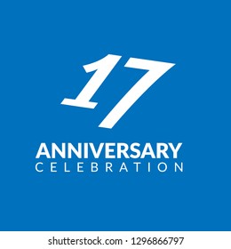 17 years anniversary celebration simple logo