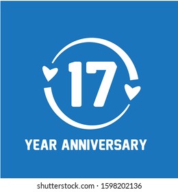 17 Years Anniversary Celebration Vector Template Design Illustration