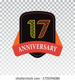 Ilustración de diseño de plantillas vectoriales de celebración de 17 años