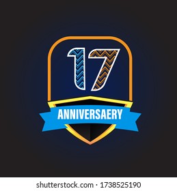 17 Years Anniversary Celebration Vector Template Design Illustration