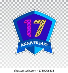 17 Years Anniversary Celebration Vector Template Design Illustration