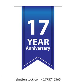 17 Years Anniversary Celebration Vector Template Design Illustration