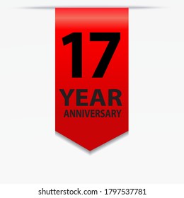 17 Years Anniversary Celebration Vector Template Design Illustration