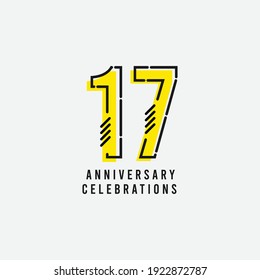 17 Years Anniversary Celebration Vector Template Design Illustration