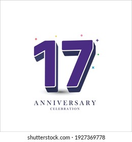 17 Years Anniversary Celebration Vector Template Design Illustration