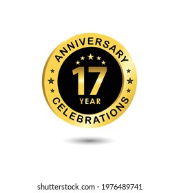 17 Years Anniversary Celebration Vector Template Design Illustration