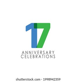 17-jährige Jubiläumsfeier Vektor Template Design Illustration